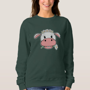 Cute Cartoon Cow Kawaii Farm Animal Sweatshirt