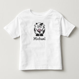 Cute cartoon cow personalised with childs name toddler T-Shirt