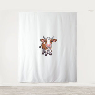 Cute Cartoon Cow Tapestry