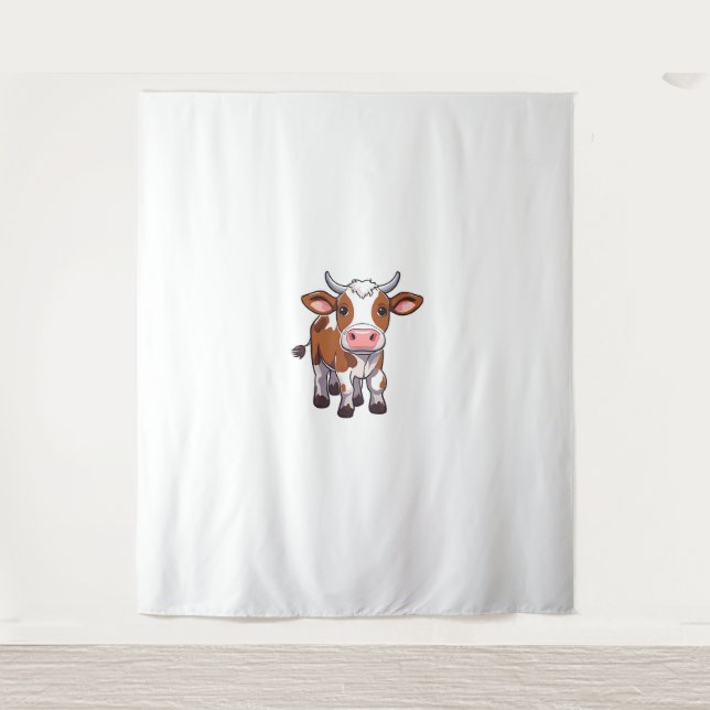 Cute Cartoon Cow  Tapestry (Front)