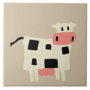 Cute Cartoon Cow Tile