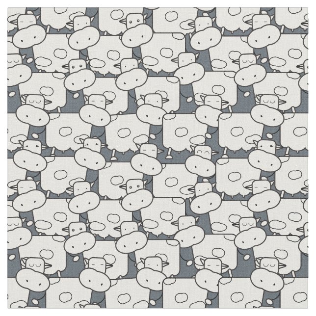 Cute cartoon cows fabric (Close Up)