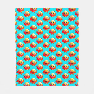 Cute Cartoon Crabs Fleece Blanket