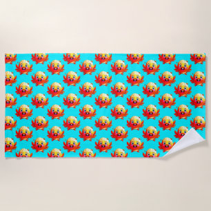 Cute Cartoon Crabs For Beach Kids Decor Towel