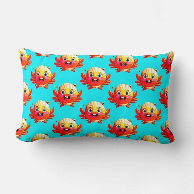 Cute Cartoon Crabs Lumbar Cushion (Front)
