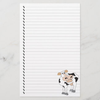 Cute Cartoon Dairy Cow Lined Pet Stationery