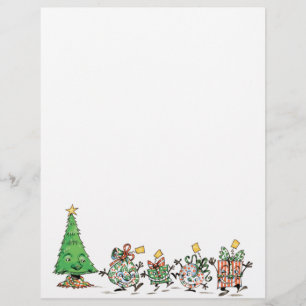 Cute Cartoon Dancing Christmas Presents and Tree