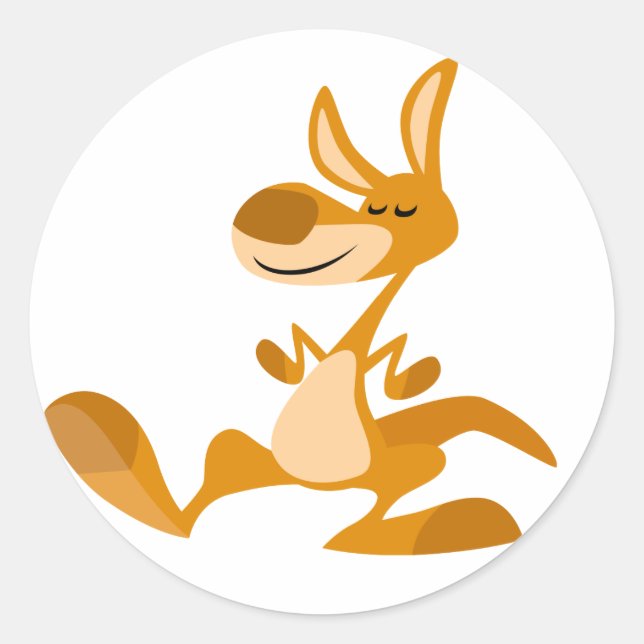 Cute Cartoon Dancing Kangaroo Sticker (Front)