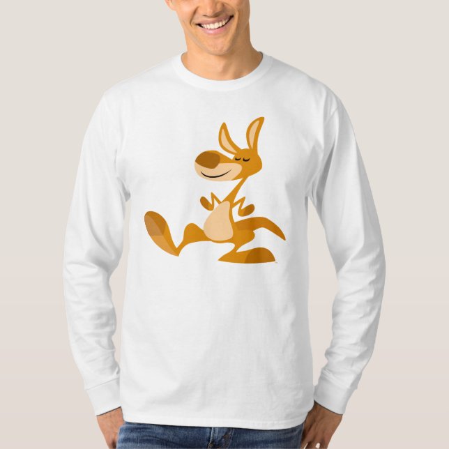 Cute Cartoon Dancing Kangaroo T-Shirt (Front)
