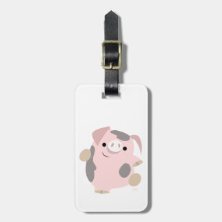Cute Cartoon Dancing Pig Luggage Tag