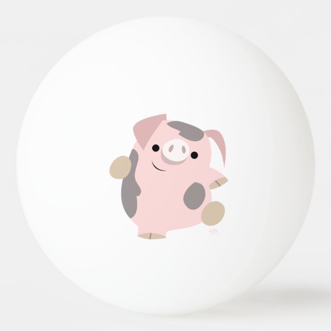 Cute Cartoon Dancing Pig Ping Pong Ball (Front)