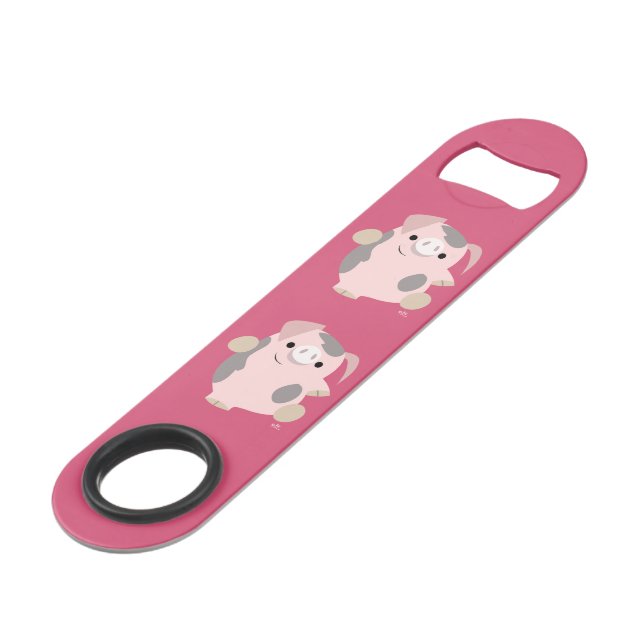 Cute Cartoon Dancing Pig Speed Bottle Opener (Front Angled)
