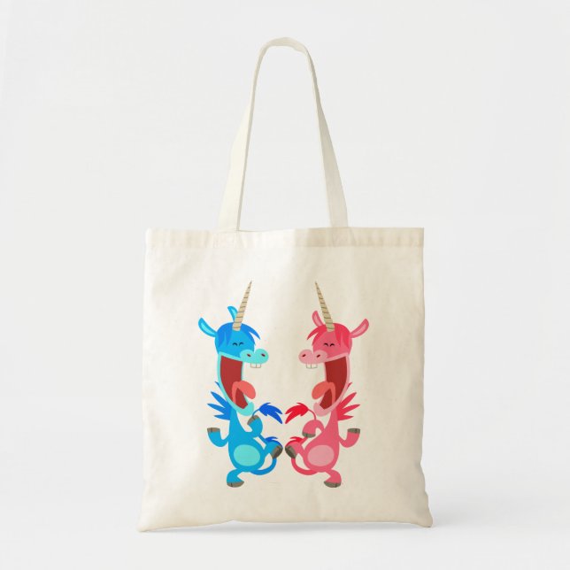 Cute Cartoon Dancing Unicorns Bag (Front)