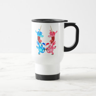 Cute Cartoon Dancing Unicorns Commuter Mug