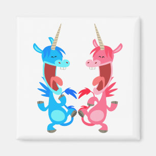 Cute Cartoon Dancing Unicorns Magnet