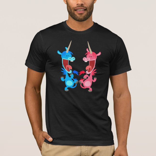 Cute Cartoon Dancing Unicorns T-Shirt (Front)