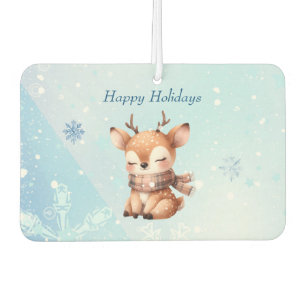 Cute Cartoon Deer in Snow Car Air Freshener