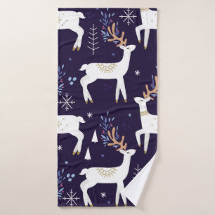 Cute cartoon deer seamless pattern, nursery backgr bath towel