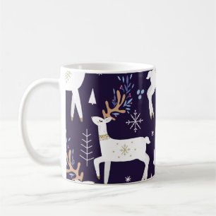 Cute cartoon deer seamless pattern, nursery backgr coffee mug