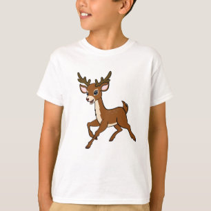 Cute Cartoon Deer with Antlers T-Shirt