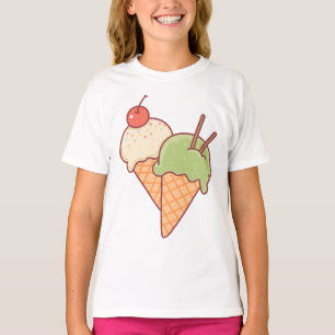 Cute Cartoon Dessert Tee for Girls