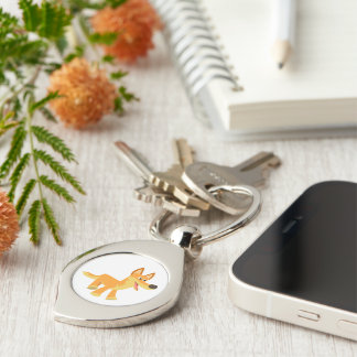 Cute Cartoon Dingo Metal Keychain