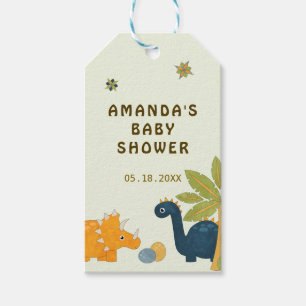 Cute Cartoon Dinosaur Baby Shower  Gift Tags
