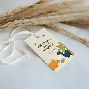 Cute Cartoon Dinosaur Baby Shower  Gift Tags