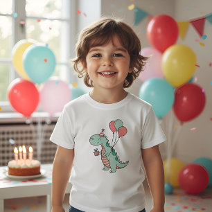 Cute Cartoon Dinosaur Birthday Design T-Shirt