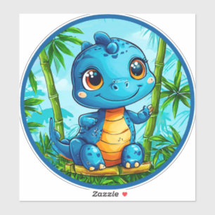 🦖 Cute Cartoon Dinosaur Fun Kids Sticker 🎉