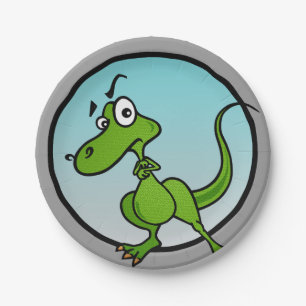 CUTE CARTOON DINOSAUR PAPER PLATE