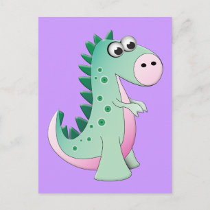 Cute Cartoon Dinosaur Postcard