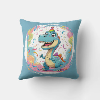 Cute Cartoon Dinosaur Throw Pillow