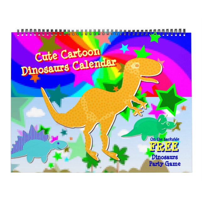 Cute Cartoon Dinosaurs Kids Calendar (Cover)