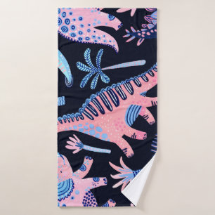 Cute cartoon dinosaurs pattern. bath towel