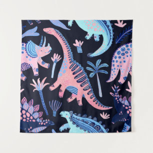 Cute cartoon dinosaurs pattern. tapestry