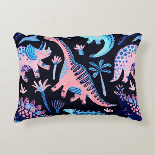 Cute cartoon dinosaurs seamless pattern in scandin decorative cushion