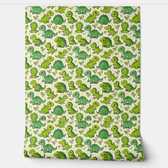Cute cartoon dinosaurs wallpaper (Unrolling)