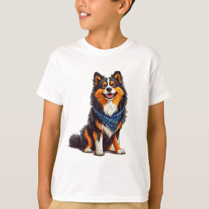 🐶 Cute Cartoon Dog Bandanna Style Pet Lover Tee �
