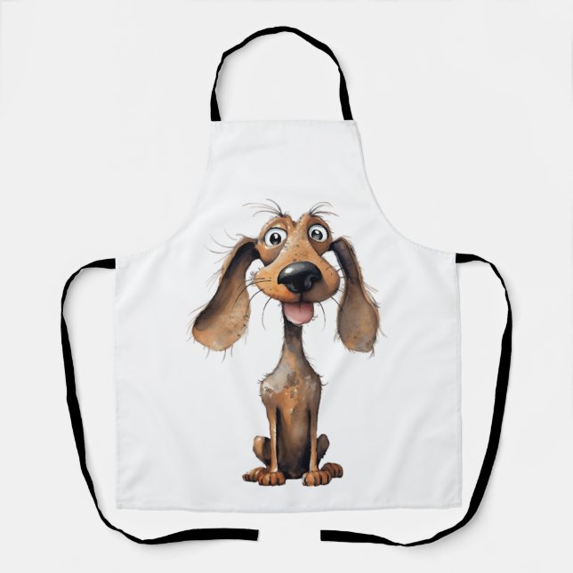 Cute Cartoon Dog Breed Art Collection  Apron (Front)