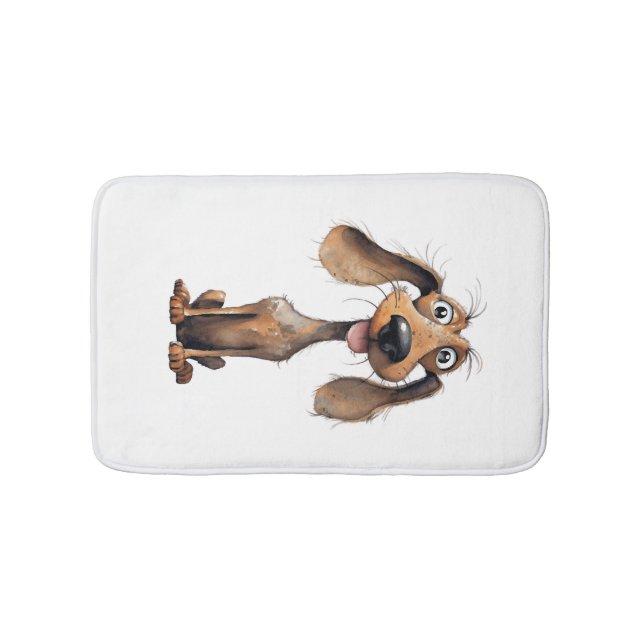 Cute Cartoon Dog Breed Art Collection  Bath Mat (Front)