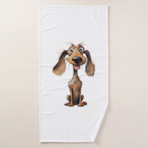 Cute Cartoon Dog Breed Art Collection  Bath Towel