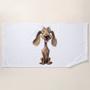 Cute Cartoon Dog Breed Art Collection Beach Towel