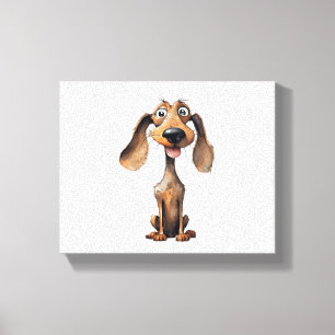 Cute Cartoon Dog Breed Art Collection Canvas Print