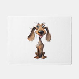 Cute Cartoon Dog Breed Art Collection  Doormat