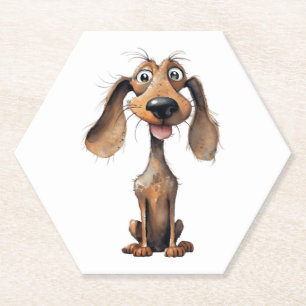 Cute Cartoon Dog Breed Art Collection Paper Coaster