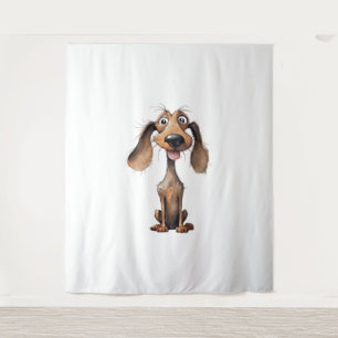 Cute Cartoon Dog Breed Art Collection Tapestry