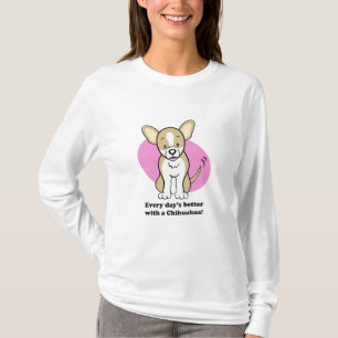 Cute Cartoon Dog Chihuahua Long Sleeve T-Shirt