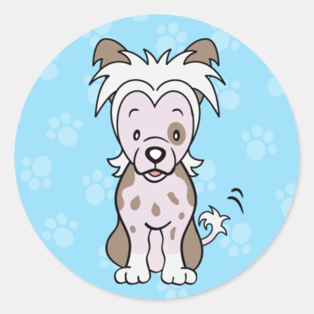 Cute Cartoon Dog Chinese Crested Sticker (Front)
