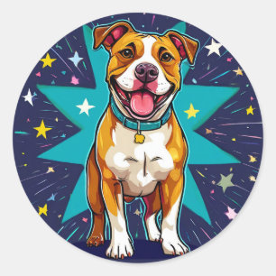 Cute cartoon dog classic round sticker